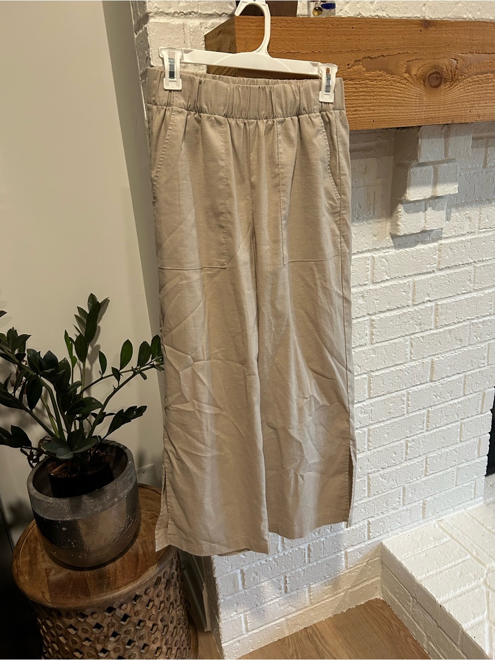 UpWest Wide-Leg Pants in Light Beige